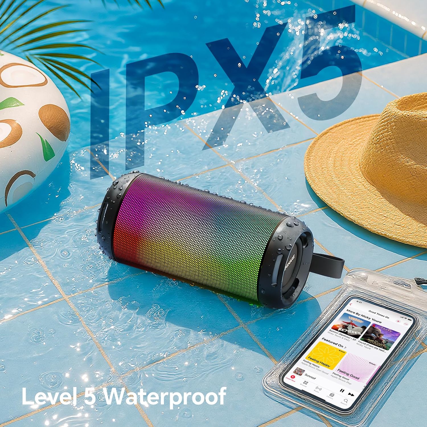 PARLANTE BLUETOOTH PORTÁTIL FULMINARE 16H — IPX5 CON LUCES RGB - Imagen 7