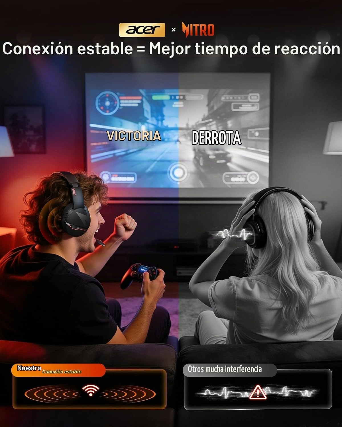 ACER AURICULARES INALÁMBRICOS MULTIPLATAFORMA CON CONEXIÓN 2.4GHZ - Imagen 3