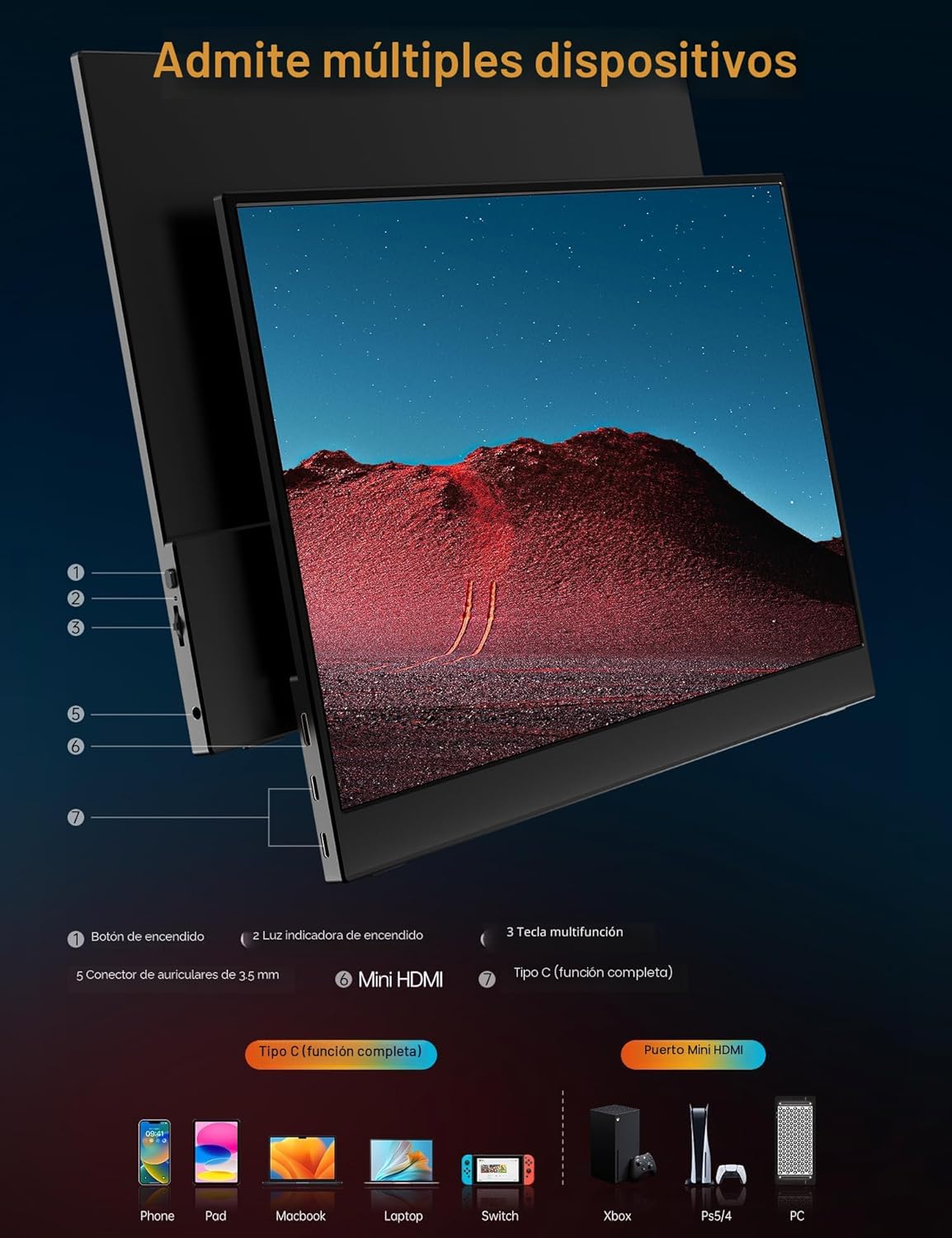 MONITOR PORTÁTIL AMPLIAR PANTALLA — 15.6" 1080P FHD - Imagen 3