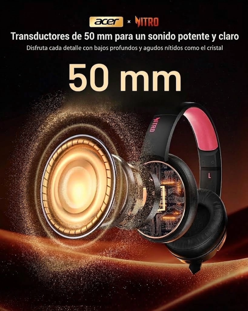 ACER AURICULARES INALÁMBRICOS MULTIPLATAFORMA CON CONEXIÓN 2.4GHZ - Imagen 5