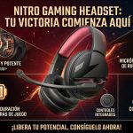 Diadema gamer Acer Nitro negra y roja con micrófono abatible