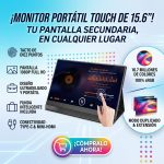 Monitor portátil táctil de 15.6 pulgadas con funda inteligente incluida