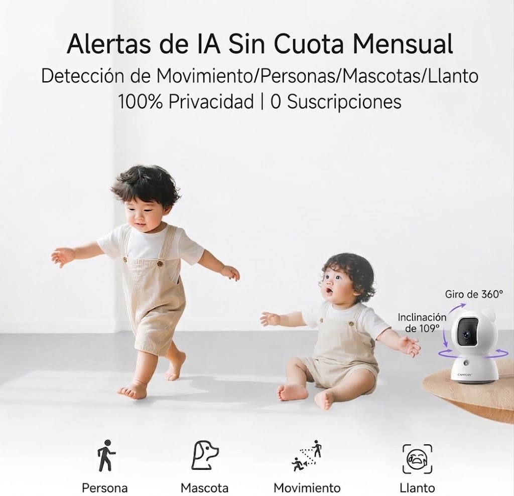 2.5K CÁMARA DE SEGURIDAD PARA MASCOTAS Y BEBÉS - Imagen 3