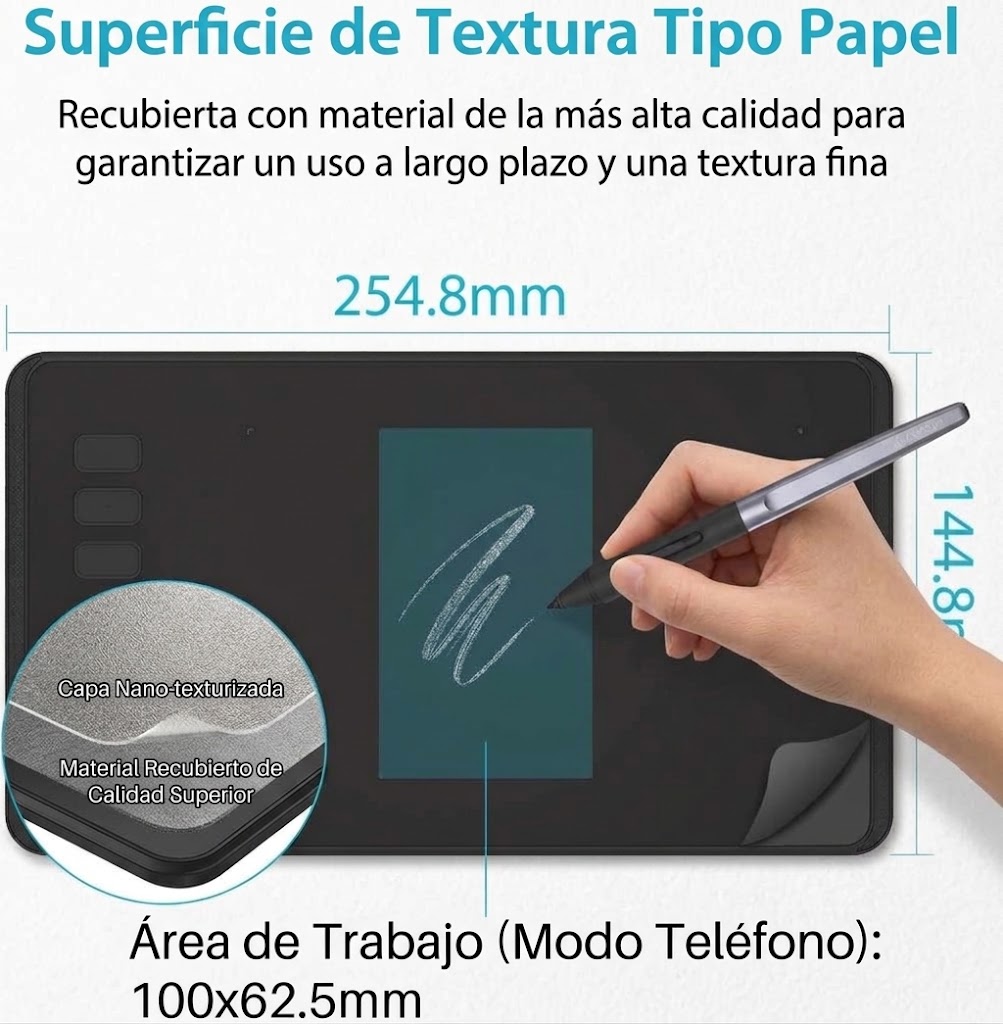 TABLETA DE DIBUJO DE 6X4 PULGADAS 8192 CON PRESIÓN - Imagen 4