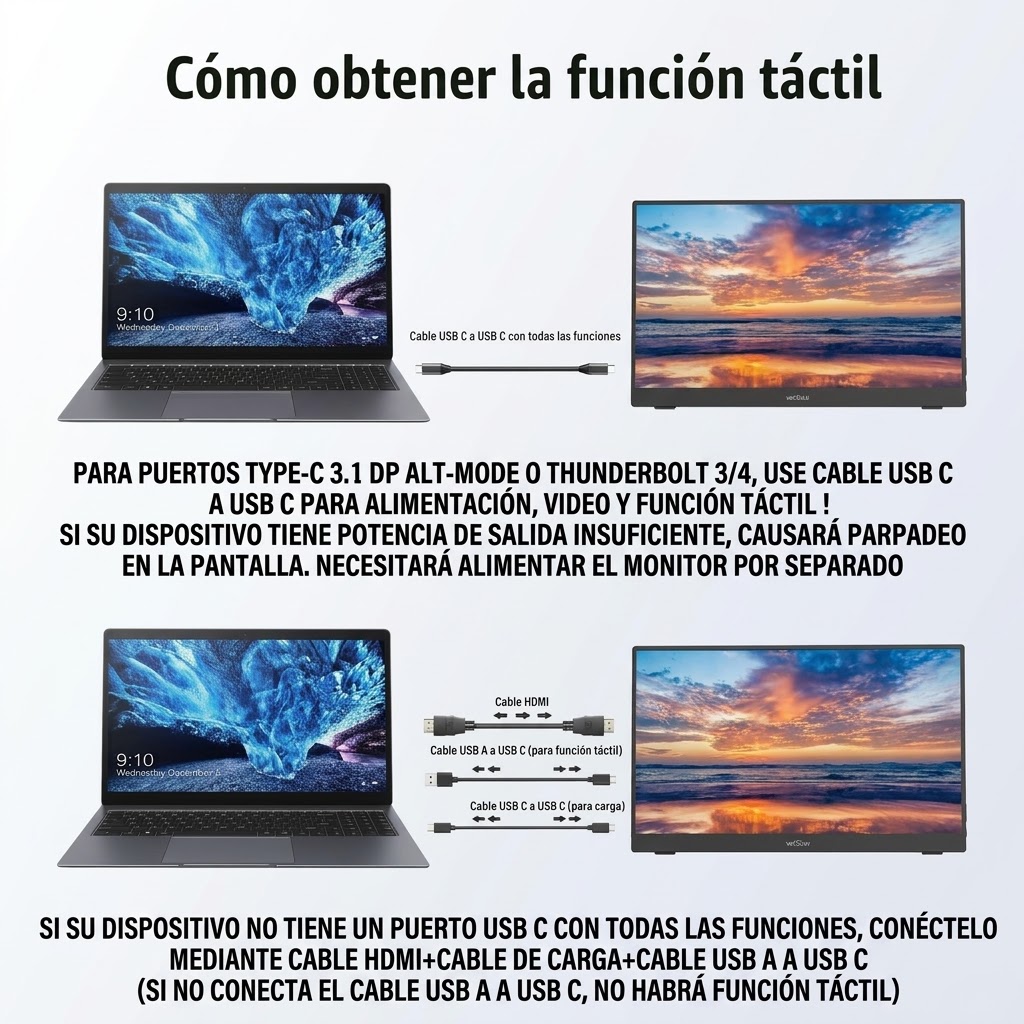 MONITOR PORTÁTIL TÁCTIL 15.6” FHD - Imagen 6
