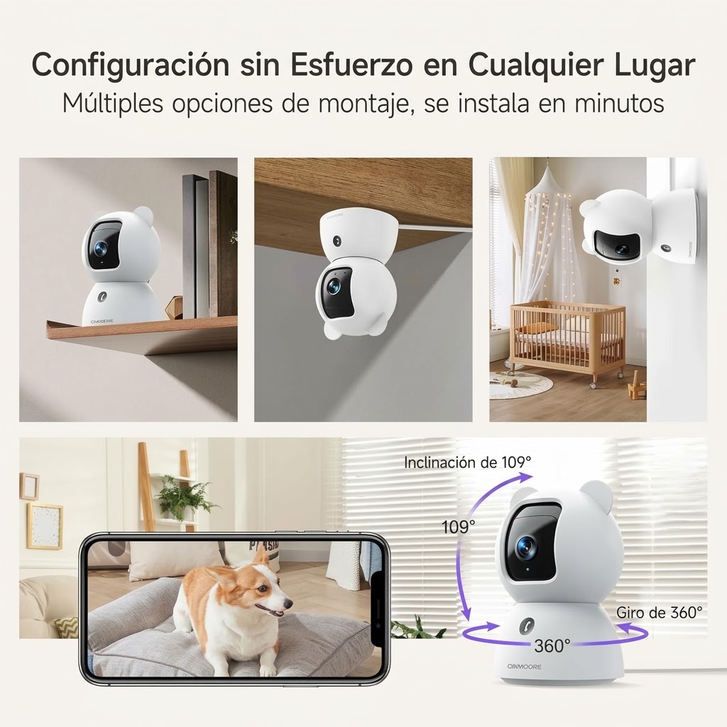 2.5K CÁMARA DE SEGURIDAD PARA MASCOTAS Y BEBÉS - Imagen 5